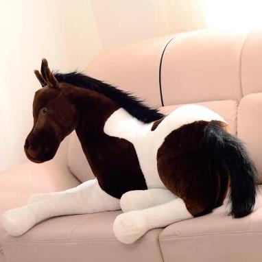 B / big - Free shipping simulation animal 70x40cm horse plush toy prone horse doll for birthday gift