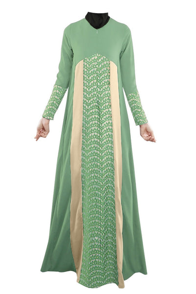 Light green / L - 2019 Fashion Hollow Out islamic clothing hijab black abaya dress arab womens clothing malaysia dubai abaya dress B8020