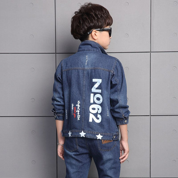 [variant_title] - Children's clothing boy spring suit 2019 new Korean children's denim suit two sets of spring and autumn children clothes tide