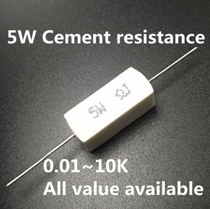[variant_title] - 5pcs 5W 39 47 51 56 75 82 100 120 150 ohm 39R 47R 51R 56R 75R 82R 100R 120R 150R Ceramic Cement Power Resistance Resistor 5%