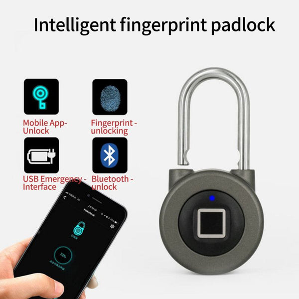 [variant_title] - Fingerprint Intelligent Electric Lock Waterproof APP Bluetooth Padlock Keyless Smart Lock Secure Door Locks Anti-theft