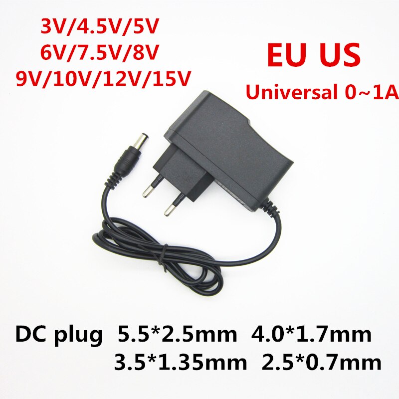 [variant_title] - AC 110-240V DC 3V 4.5V 5V 6V 7.5V 8V 9V 10V 12V 15V 1A Universa power supply adapter transformer charger for LED light strip