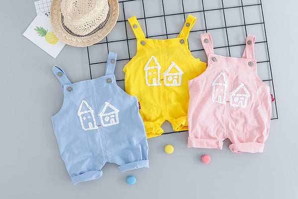 [variant_title] - HYLKIDHUOSE 2019 Summer Baby Girls Boys Clothing Sets Infant Clothes Suits T Shirt Strap Shorts Kids Children Vacation Costume