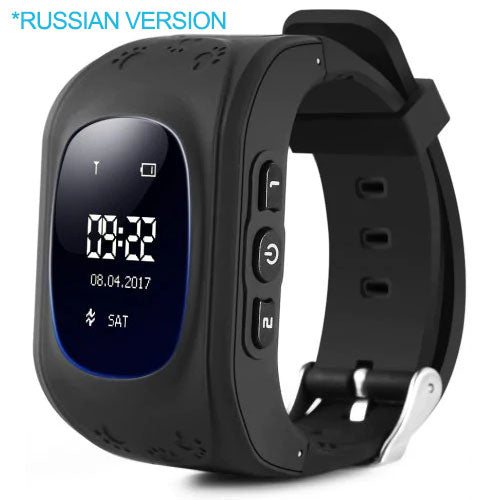 Russion black - Q50 GPS smart Kids children's watch SOS call location finder child locator tracker anti-lost monitor baby watch IOS & Android