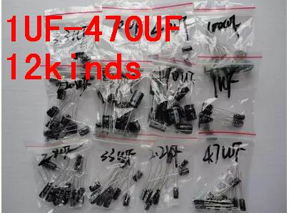 [variant_title] - 120pcs 1set of 120pcs 12 values 0.22UF-470UF Aluminum electrolytic capacitor assortment kit set pack Free shipping