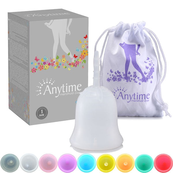 Clear / Large- 25ml - Anytime Feminine Hygiene Lady Cup Menstrual Cup Wholesale Reusable Medical Grade Silicone For Women Menstruation