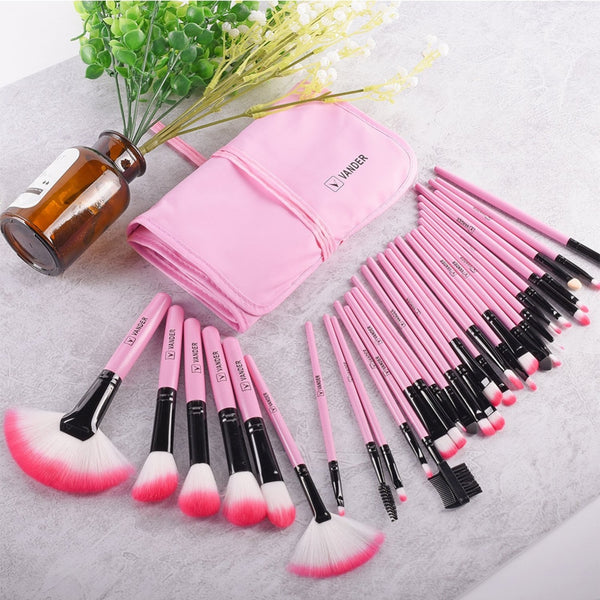 [variant_title] - VANDER LIFE 32Pcs Makeup Brush Sets Professional Cosmetics Brushes Set Kit + Pouch Bag Case Woman Make Up Tools Pincel Maquiagem