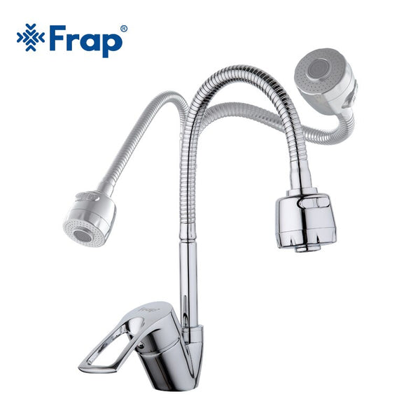 [variant_title] - FRAP Solid Kitchen Mixer Cold and Hot flexible Kitchen Tap Single lever Hole Water Tap Kitchen Faucet Torneira Cozinha F43701-B