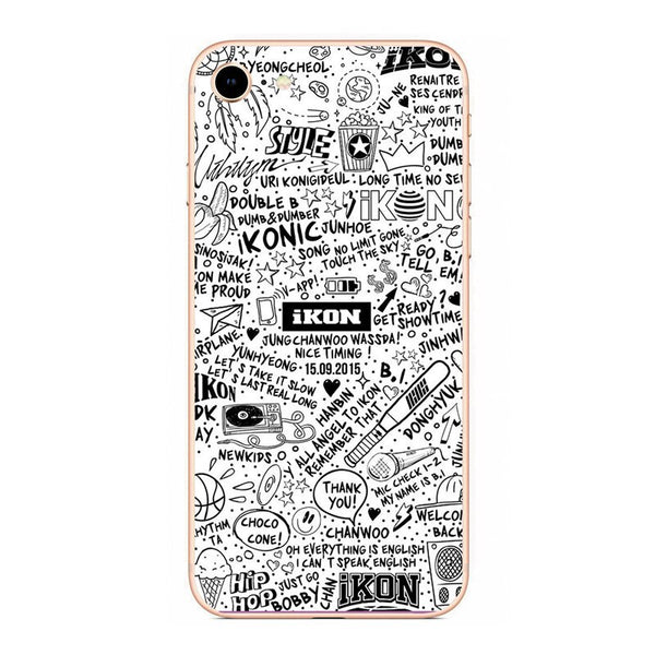 Ivory / For iphone 5 5s SE - IKON KPOP Boy Group hard PC Phone Matte plastic Case Cover For iphone 4 5 6  7 8 PLUS X back Coque Fundas Capa