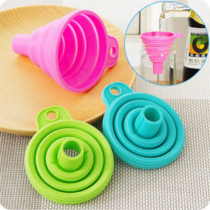 Default Title - Useful Collapsible Style Funnel Hopper Protable Mini Silicone Gel Foldable Kitchen Cooking Tools Accessories Gadgets