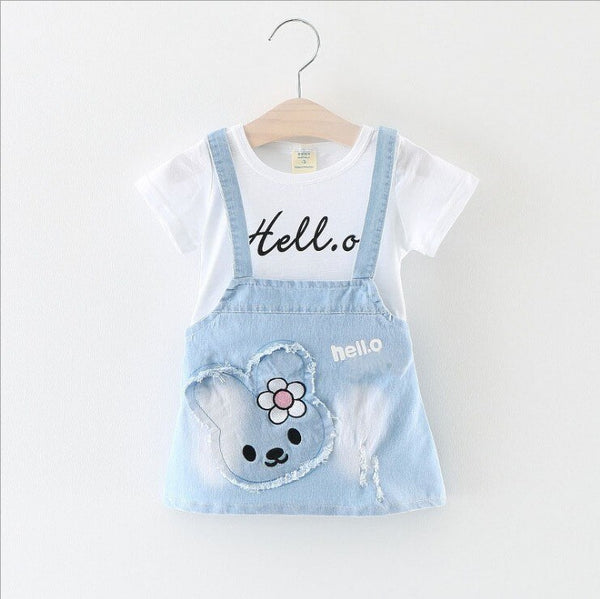[variant_title] - Baby Dress Hot Sale Top Fashion Character Cotton Cute Vestido Infantil Female Baby Korean Version Of The 2018 Summer Infant