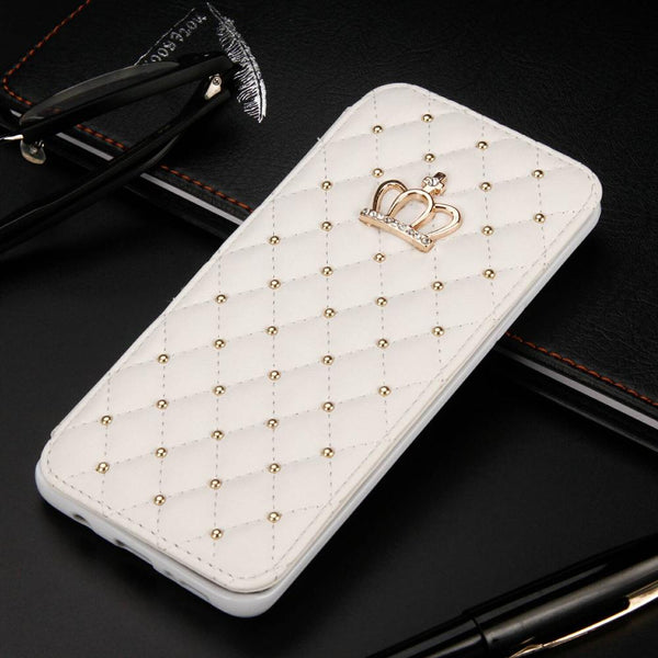 White / for Galaxy S10 Lite - Glitter Crown For Samsung Galaxy S6 S7 Edge S8 S9 S10 Lite Plus Diamond Wallet Leather Case Flip Stand Cover Mobile Phone Bag