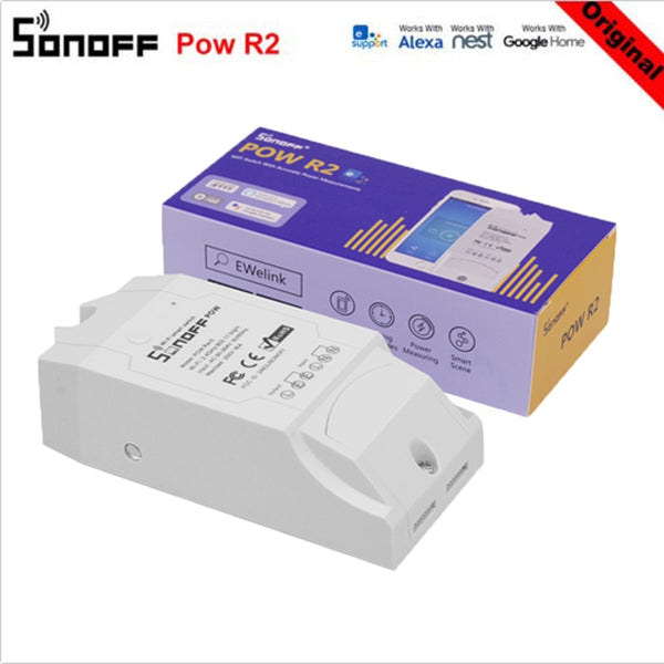 [variant_title] - Sonoff Pow R2 Wifi Smart Switch Ewelink With Higher Accuracy Monitor Energy Usage Smart Home Power Measuring With Alexa Google