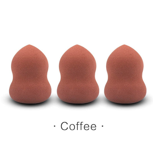 3pcs-Coffee - Beauty Makeup Sponge 1Pcs Foundation Powder Puff Smooth Latex Free Egg Shape Cosmetic Sponge Make Up Tools