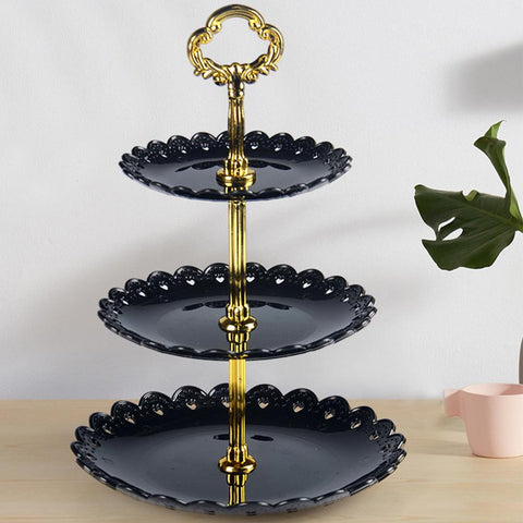 [variant_title] - Three-layer Fruit Plate Cake Stand Kitchen Accessories Home Party Dessert Storage Rack Festival Supplies Storage Holder