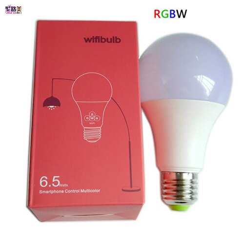 RGBW - 6.5W WiFi Smart LED Bulb E27 andriod 2.3 or IOS8.0 Wifi APP Remote Control Color temperature/RGBW Timing Light Bulb home lamp