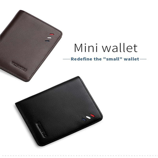 [variant_title] - 100% Genuine Leather wallet men Small Mini Ultra-thin Compact  wallet Handmade wallet Cowhide Card Holder Short Design purse New