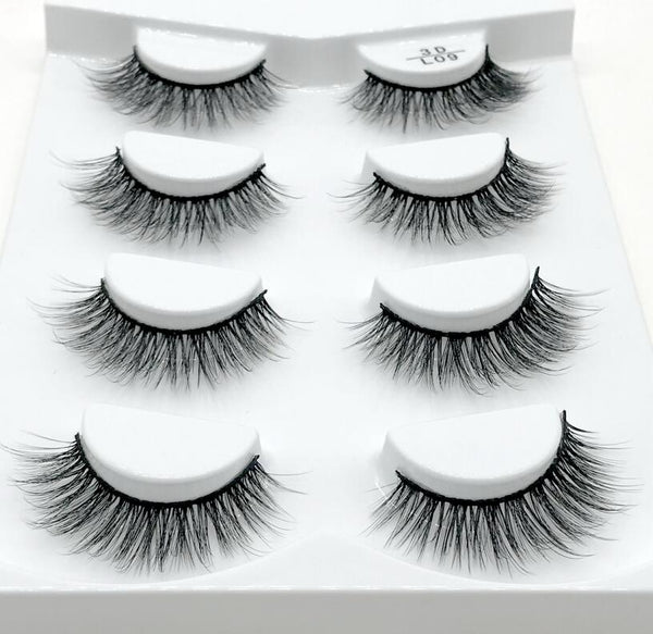 L09 - HBZGTLAD 4 pairs natural false eyelashes fake lashes long makeup 3d mink lashes eyelash extension mink eyelashes for beauty