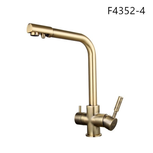 F4352 4 - Frap New Black Kitchen sink Faucet mixer Seven Letter Design 360 Degree Rotation Water Purification tap Dual Handle F4352 series