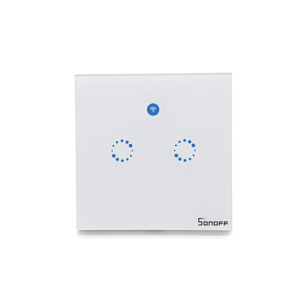 EU T1-2 - Sonoff T1 EU Smart Wifi Wall Touch Light Switch 1/2 Gang Touch / WiFi / 433 RF / APP Remote Control Smart Home Work with Google