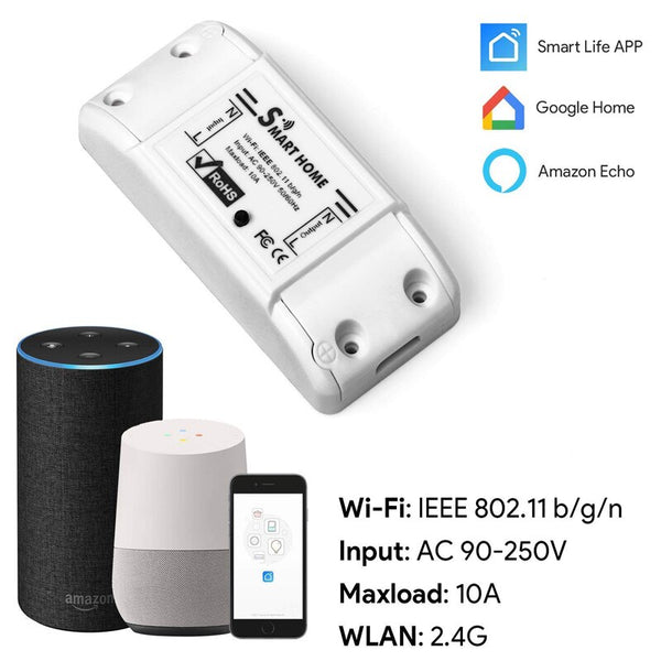 Default Title - Urgrico Tuya Wifi smart Switch DIY Wireless Remote Light Smart Home Automation Relay Module Controller Work with Alexa/Google