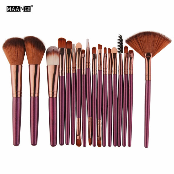 [variant_title] - MAANGE 15/18 Pcs Professional Makeup Brushes Set Comestic Powder Foundation Blush Eyeshadow Eyeliner Lip Make up Brush Tools