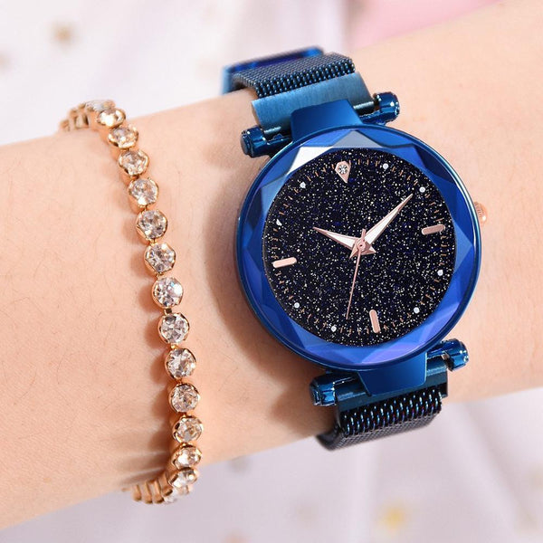 Blue - Luxury Women Watches 2019 Ladies Watch Starry Sky Magnetic Waterproof Female Wristwatch Luminous relogio feminino reloj mujer