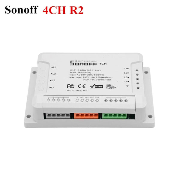 Sonoff 4CH R2 - 2pcSonoff Pow R2 16A Smart Wifi Switch Controller With Real Time Power Consumption Measurement Smart Home Device Via Android IOS