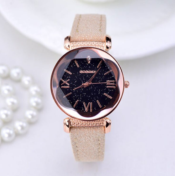 Khaki - New Fashion Gogoey Brand Rose Gold Leather Watches Women ladies casual dress quartz wristwatch reloj mujer go4417