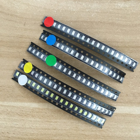 [variant_title] - 5 x 100pcs/Color=500pcs New 1206 0805  0603  Red/Green/Blue/White/Yellow  SMD LED kit