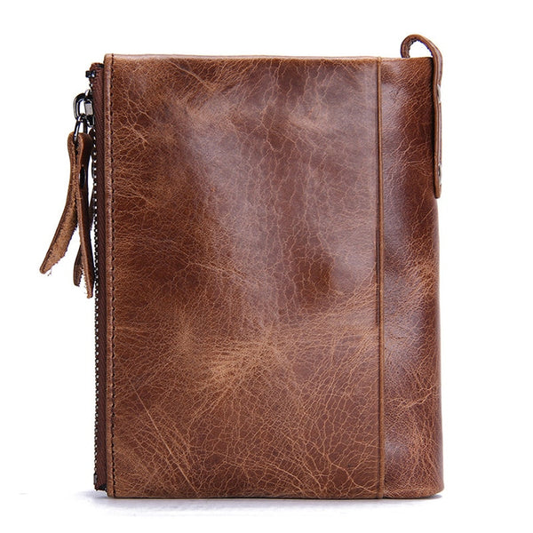 [variant_title] - CONTACT'S HOT Genuine Crazy Horse Cowhide Leather Men Wallet Short Coin Purse Small Vintage Wallets Brand High Quality Designer