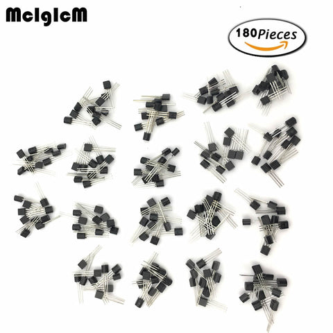 Default Title - 18valuesX10pcs=180pcs 2N2222 S9012 S9013 S9014 A1015 C1815 S8050 S8550 TO-92 Transistor Assorted Kit