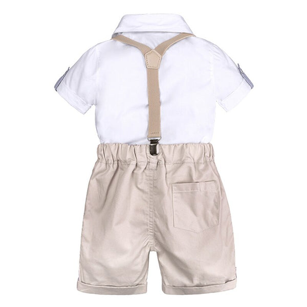 [variant_title] - Toddler Boys Clothing Set Summer Baby Suit Shorts Shirt 1 2 3 4 Year Children Kids Clothes Suits Formal Wedding Party Costume