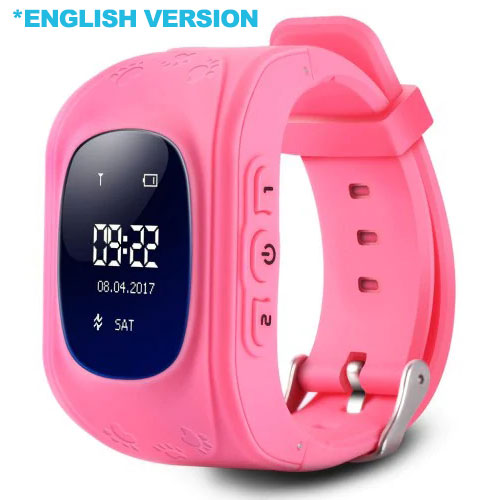 English pink - Q50 GPS smart Kids children's watch SOS call location finder child locator tracker anti-lost monitor baby watch IOS & Android