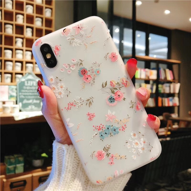 KISSCASE Case For Samsung Galaxy Note 10 A50 A70 A30 A20 3D Relief Silicone Flower Case For Samsung S10 S8 S9 Plus а30s S7 Cover