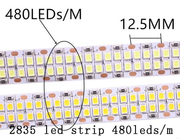 2835-480leds-1m / RGB / 12V - SMD 2835 5630 5050 60/120/240/480LEDs/m RGB LED Strip 5M 300/600/1200/2400LEDs/m  DC12V 24V W RGB LED Light Strips Flexible Tape