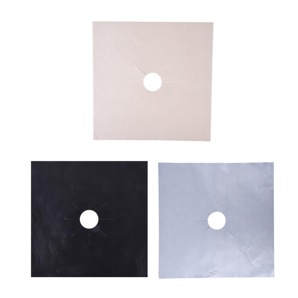 [variant_title] - 4Pcs Reusable Non-stick Foil Gas Range Stovetop Burner Cooker Protector Liner Cover Clean Mat Pad For Cleaning Kitchen Tool