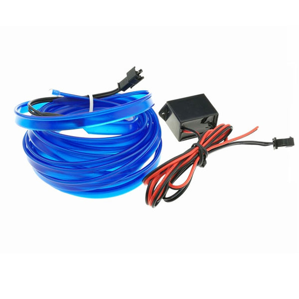 Wire with Car DC12V / Blue / 10m - EL Wire 8mm Sewing Edge Neon car Lights Dance Party Car Decor Light Flexible EL Wire lamps Rope Tube LED Strip With DC12V Driver