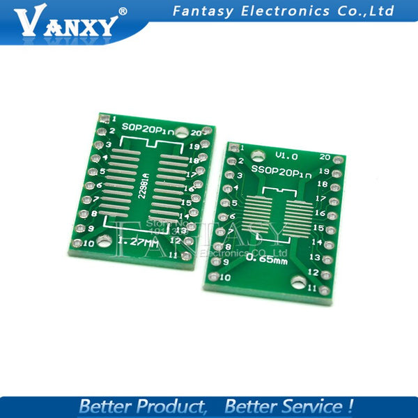 [variant_title] - 10PCS TSSOP20 SSOP20 SOP20 to DIP20 PCB Transfer Board DIP Pin Board Pitch Adapter