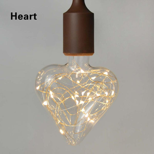 Heart-175 - Creative  Edison Light Bulb Vintage Decoration LED Filament lamp Copper Wire String E27 110V 220V Replace Incandescent Bulbs