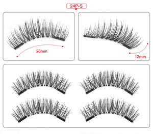24P-2 - 4pcs/pairs Magnetic Eyelashes 3D magnet lashes Soft Natural Long Hair Magnet Eyelashes on the Magnet False Eye Lashes Extensions
