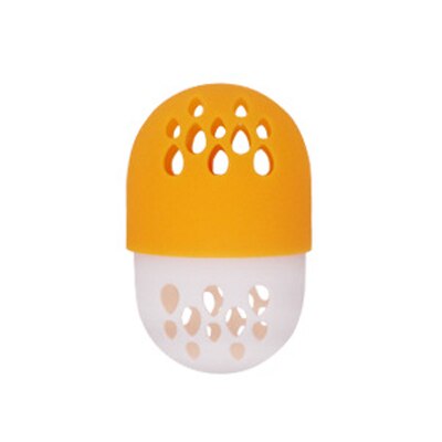 Orange - Soft Silicone Powder Puff Drying Holder Egg Stand Beauty Pad Makeup Sponge Display Rack Cosmetic Blender Sponge Case Puff Holder