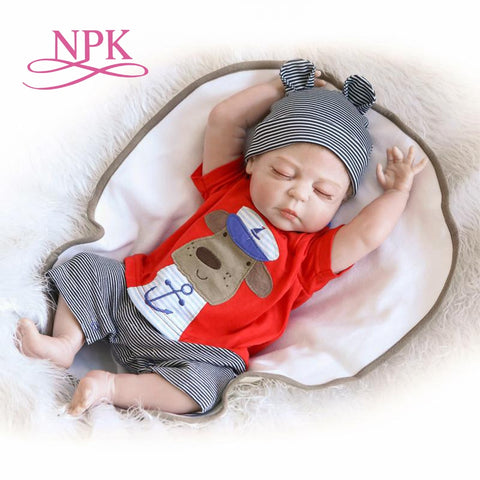 Default Title - NPK 56CM big size Reborn baby boy bebe doll reborn full silicone body best children sleeping boy gift toys brinquedos bonecas