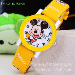 [variant_title] - New 2016 fashion cool mickey cartoon watch for children girls Leather digital watches for kids boys Christmas gift wristwatch