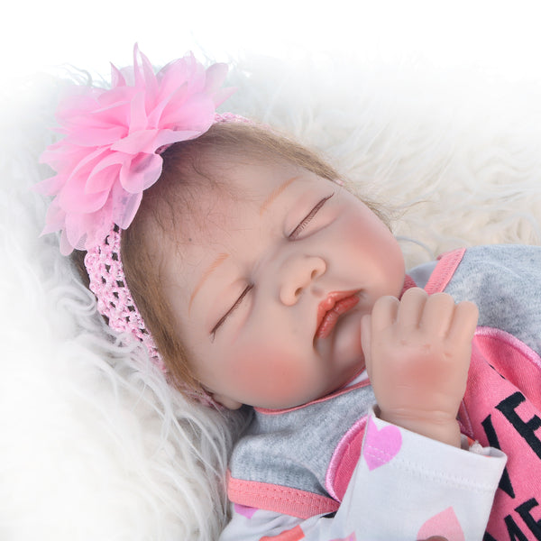 [variant_title] - Lifelike Reborn Doll Soft Silicone 22" 55cm Realistic Sleeping Girl Princess Lovely Baby Dolls For Kid Birthday Gift Toddler Toy (closed eyes 22 inch about 55 cm)