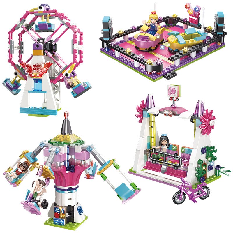 No original packagin-193 - Bricks Compatible with LegoINGLY Blocks Friends Amusement Park Roller Coaster Figure Model Toys Hobbie Children Girls