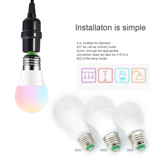 [variant_title] - 110V 220V E27 RGB LED Bulb Lights 5W 10W 15W RGB Lampada Changeable Colorful RGBW LED Lamp With IR Remote Control+Memory Mode