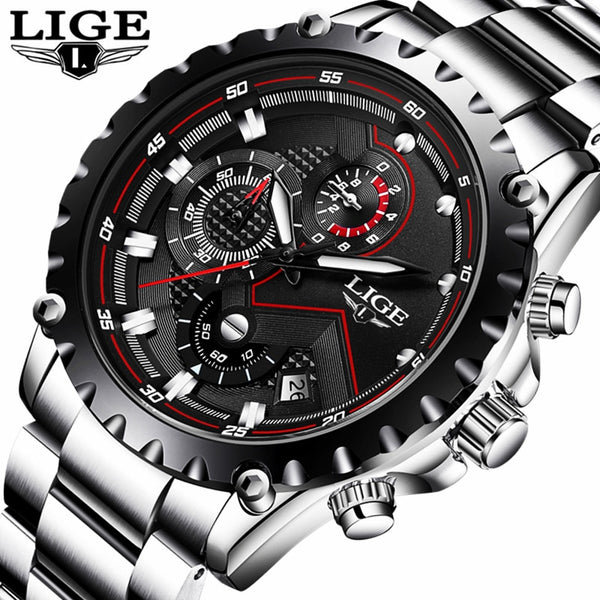 [variant_title] - LIGE Watch Men Fashion Sport Quartz Clock Mens Watches Top Brand Luxury Full Steel Business Waterproof Watch Relogio Masculino