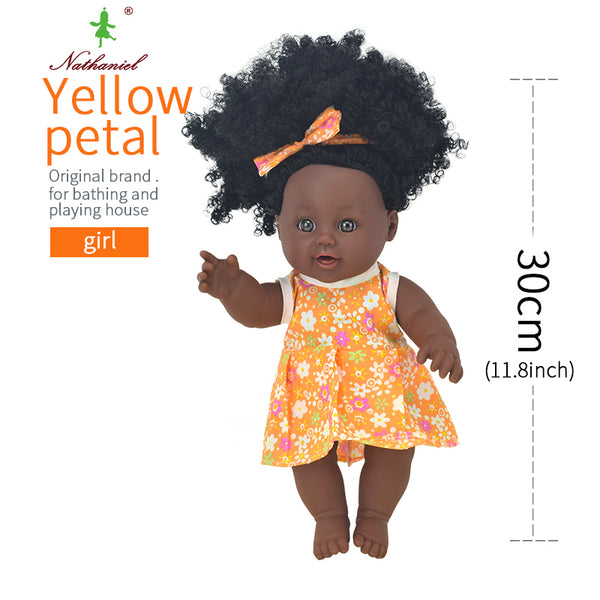 08 - black  baby dolls pop green African! 12inch  lol reborn silicone vinyl 30cm newborn poupee boneca baby soft toy girl kid todder