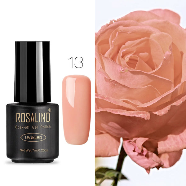 13 - ROSALIND 7ML UV Gel Varnish Nail Polish Set For Manicure Gellak Semi Permanent Hybrid Nails Art Off Prime White gel nail polish